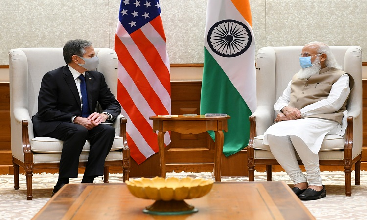 अमेरिकी विदेश मंत्री एंटनी ब्लिंकेन ने की प्रधानमंत्री नरेन्द्र मोदी से मुलाकात