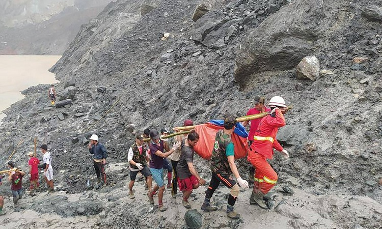 landslide in myanmar jade mine